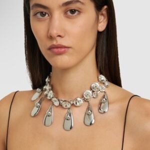 AREA Crystal Teardrop Necklace